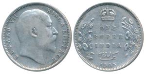 Edward VII, Silver Rupee, 1903, B raised. Very Fine.