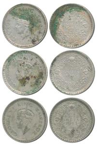 George VI, Half Silver Rupee, 1943, Bombay Mint, C / II. Fine to Fine+, Scarce. (3)