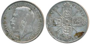 Great Britain, George V, Silver Florin, 1922. Fine+.