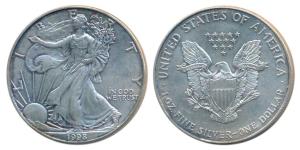United States of America, Silver Dollar, 31.24g, 1998, Walking Liberty, (KM 142). Uncircul