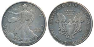 United States of America, Silver Dollar, 31.24g, 2002, Walking Liberty, (KM 142). Uncircul