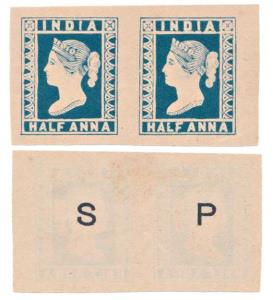 1894 Essay of the first adopted design ½a blue with ”SPECIMEN’ in large sans serif capital