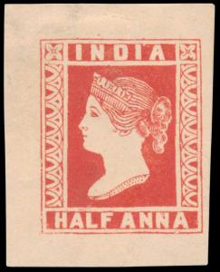 1855 Essay ½a red on yellowish wove paper (Spence #125 pos.1). Fine.