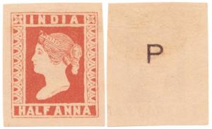 1894 ½a Essay in red with ”SPECIMEN’ in large sans serif capitals at the back so that one 