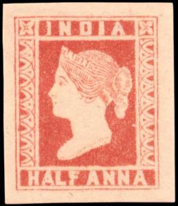 Essay ½a dull red on yellowish wove paper watermarked with part Arms of Great Britain (Spe