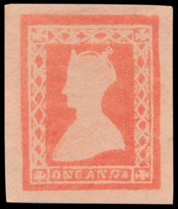1890 Essay 1a orange vermilion Gothic head (Spence #10). Fine.