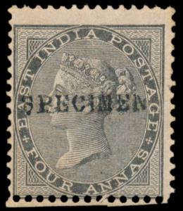1856-64 4a grey-black ovpt. ”SPECIMEN” in serif caps 14.75mmx1.5mm, Samuel type 6 - Unreco