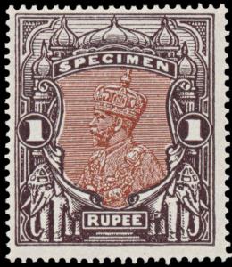 1925 Delhi Specimen KG V 1Rupee. Fine.