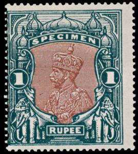 1925 Delhi Specimen KG V 1Rupee. Fine.