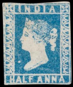 1854 QV ½a, deep blue, Die II, SG6, cut to shape, mint. Fine.