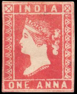 1854 QV 1a, deep red, Die I, SG11, cut to shape, mint. Fine.