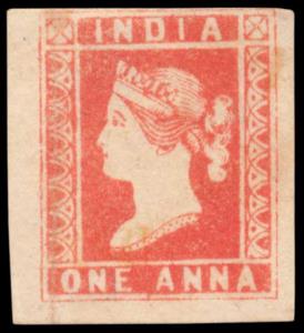 1854 QV 1a, red, Die I, SG12, wide margin from 3 sides, mint. Fine.