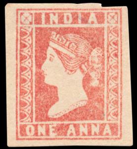 1854 QV 1a, dull red, Die II, SG14, average to wide margins, mint. Fine.