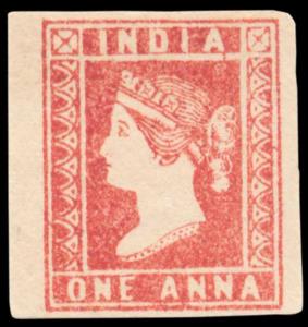 1854 QV 1a, dull red, Die II, SG14, average to wide margins, mint. Fine.