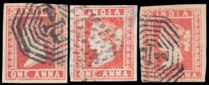 1854 QV 1a, Die I, II and III, average to wide margins, used. Fine.