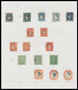 1854 lithograph collection with various printings, dies and shades. 5x½a; 5x1a; 3x2a and 3