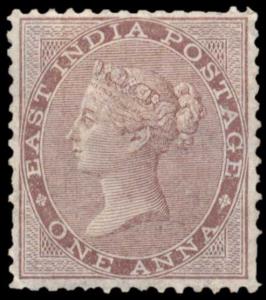 1856-64 1a brown on yellowish to white paper, no wmk., SG39, MLH. Fine.