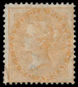 1856-64 2a yellow buff on yellowish to white paper, no wmk., SG42, MLH. Fine.