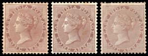 1865 QV 1a pale brown, deep brown & chocolate, all three shades, elephant’s head wmk., SG5