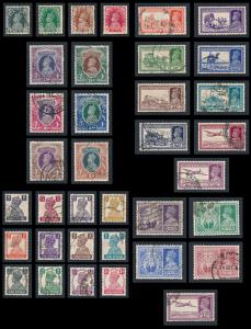 1937-46 KG VI multiple star wmk., SG247-82, complete set, used. Fine. (37)