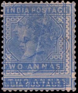 1882 QV 2a blue, SG92a, double impression, without gum, toned, unused. Fine, Sismondo cert