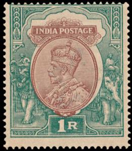 1926 KG V 1R, star wmk., Sg214, error head shifted, gum toned, MLH. Fine.