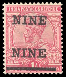 1921 KG V 1a carmine, Sg192a, variety ”NINE NINE”, mint. Fine.