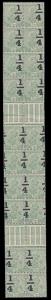 1922 KG V “1/4” surcharge on 1/2a bright green, SG195b, pane of 20 with ovpt. shifted prog