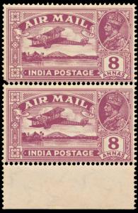 1929 KG V Airmail 8a, SG224a, error missing tree top in pair with normal, mint. Fine.