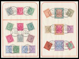 1903 QV + KED VII CORONATION DURBAR complete set on folder pages. Fine. (22)