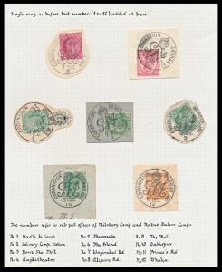 1911 CORONATION DURBAR cds, showing numbers 2, 3, 4, 8, 9, 10 and 12 (for town identificat