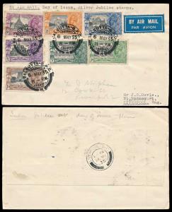 1935 KG V Silver Jubilee complete set on cover “CALCUTTA G.P.O./6 MAY35” first day cancell