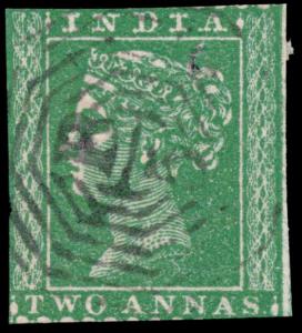 India used in Burma QV 2a lithograph with “B/5” AKYAB-BURMA cancellation. Fine.
