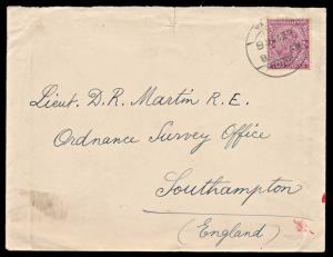 1929 India used in Yanam, cover bearing KG V 2a tied by ”YANAM/9 MAY.29” grilled CDS to UK