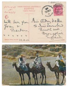 1908 India used in Aden, Picture Post Card to UK bearingKED VII 1a, tied by “SEA.POST.OFFI