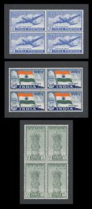 1947 Independence set, SG301-302, blk/4, white gum, MNH. Fine.