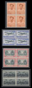 1948 Air India, 1951 Geological survey, 1953 Railway centenary & 1956 Tilak, all in blks/4