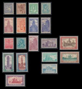 1949 Archaeological series, complete set, 3p to 15r, SG309-324, excluding SG323a, mint. Fi