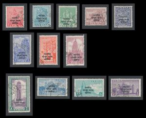 1953 Military stamps opt. for Korea, complete set of 12, SGK1-12, with ”F.P.O. 740 ”cancel