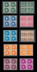 1958 Map Series, SG399-416, set of 10, blk/4, MNH. Fine.