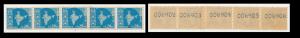 1958 20np blue, coil stamps joint strip of 5. Fine, toned gum , MNH Scarce.