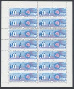 1991 Antarctic Treaty, SG1454-55, se-tenant sheet of 14 pairs, MNH. Fine.