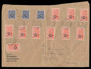 1953 Korea ovpt. Military stamps 3x3p, 10x3a SGK1 and K7, with ”F.P.O.741” cancel, dated 1