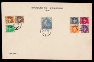 1965 Cover inscribed with “INTERNATIONAL COMMISSION/LAOS” with Map series (ashoka wmk.) mi