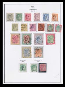 British India 1854-1947 used collection starting with 7 lithographs including a 4a cut-squ