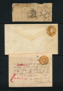 Cochin: A collection of covers & postal stationery including 1898 3 pies ”Numerals issue” 