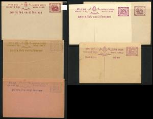 Jaipur: A postal stationery collection including postcards starting with the 1903 formular