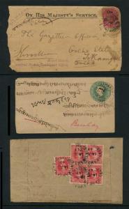 Orcha: A selection of three covers including a 1942 registered cover bearing 5 copies of t