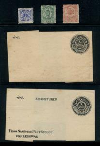 Rajpeepla: A complete collection of all three stamps and 4 letter-sheets issued by Rajpeep