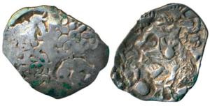Archaic Punch Marked Coinage, attributed to Chedi Janapada, Silver Karshapana, 2.71g, obv.